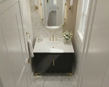 Oxford 29.5 Inch Bathroom Vanity in Black
