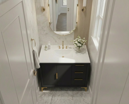 Oxford 35.5 Inch Bathroom Vanity in Black