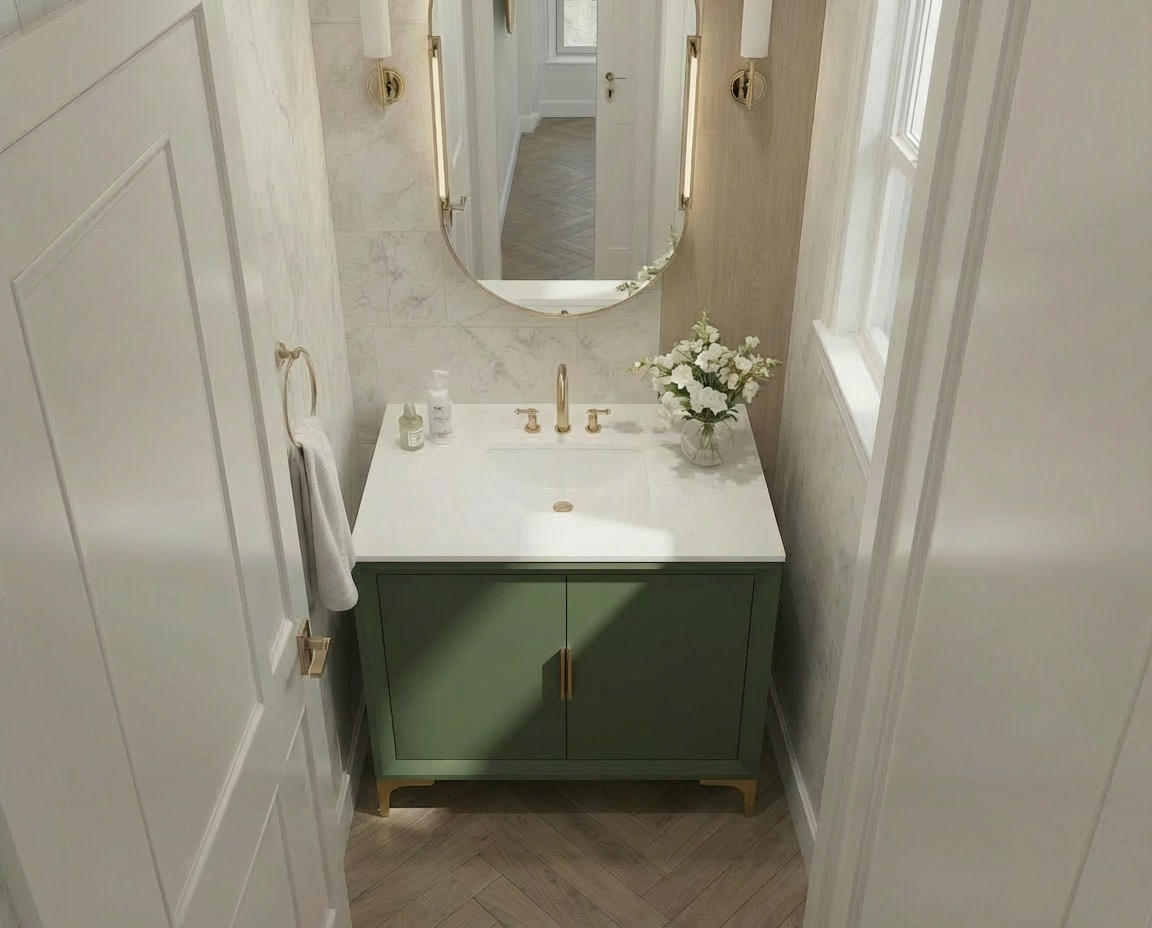 Oxford 29.5 Inch Bathroom Vanity in Sage Green