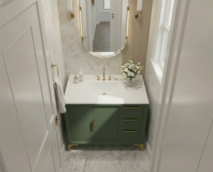 Oxford 35.5 Inch Bathroom Vanity in Sage Green