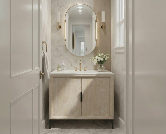 Oxford 29.5 Inch Bathroom Vanity in Whitewashed Ash