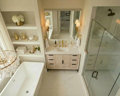 Oxford 47.5 Inch Bathroom Vanity in Whitewashed Ash