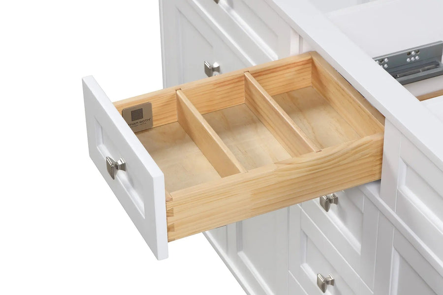 Kensington 29.5 Left Drawers in All Wood Vanity in Bright White - Cabinet Only ER VANITIES