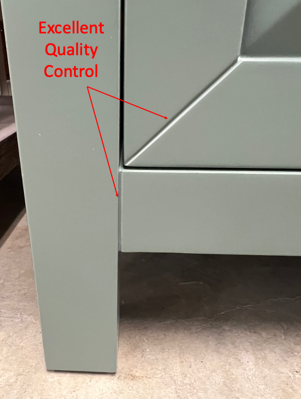 Renovate for Less bathroom vanity with a smooth 7-layer finish and clean, tight joints