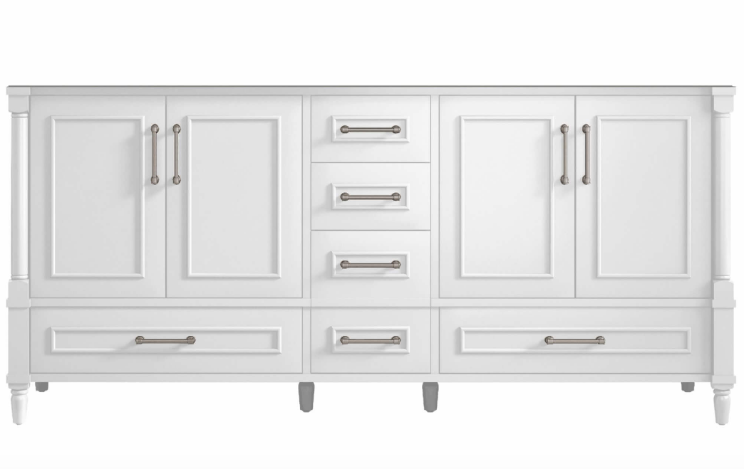 Atlanta 71.5 inch Double Bathroom Vanity in White- Cabinet Only Atlanta Vanity & Bathworks