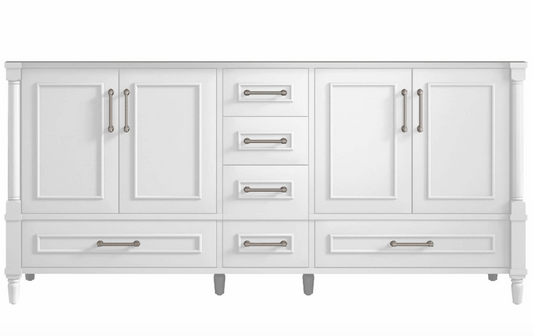 Atlanta 71.5 inch Double Bathroom Vanity in White- Cabinet Only Atlanta Vanity & Bathworks