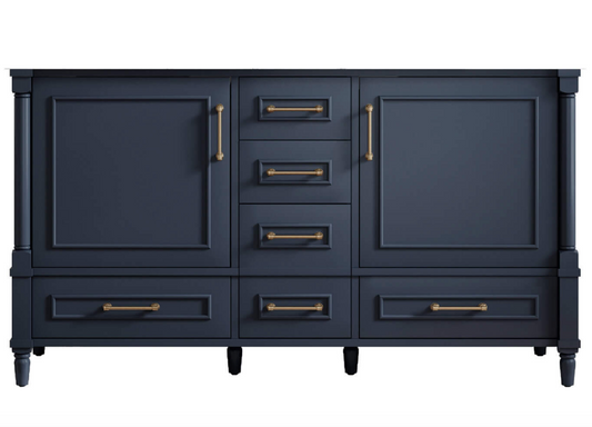 Atlanta 59.5 inch Double Bathroom Vanity in Navy- Cabinet Only Atlanta Vanity & Bathworks