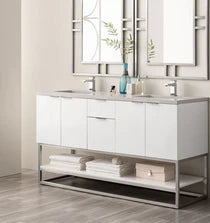 Brenlyn 60" Vanity in Glossy White