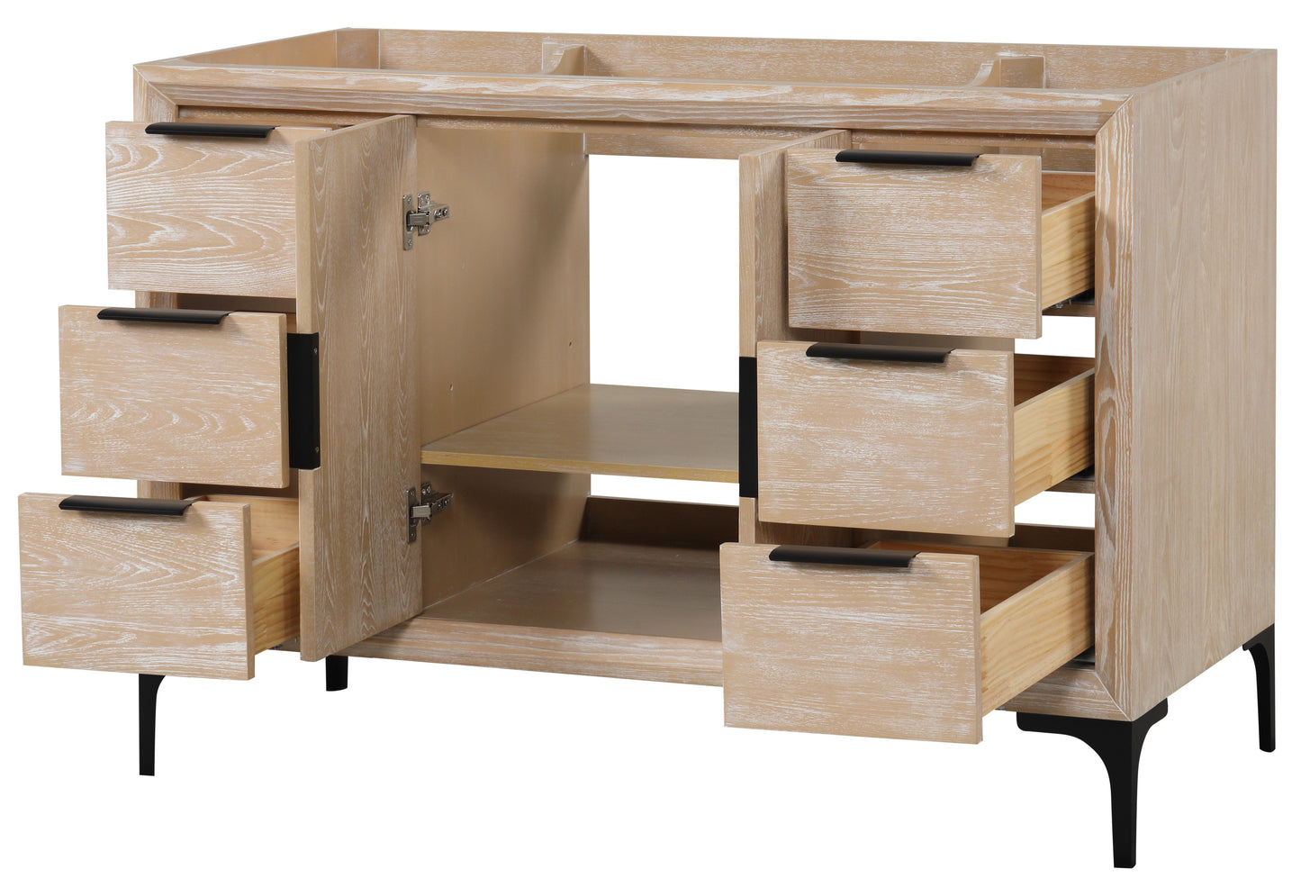 Oxford 47.5 Inch Bathroom Vanity in Whitewashed Ash