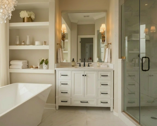 Windsor 47.5 in All Wood Vanity in Bright White - Cabinet Only