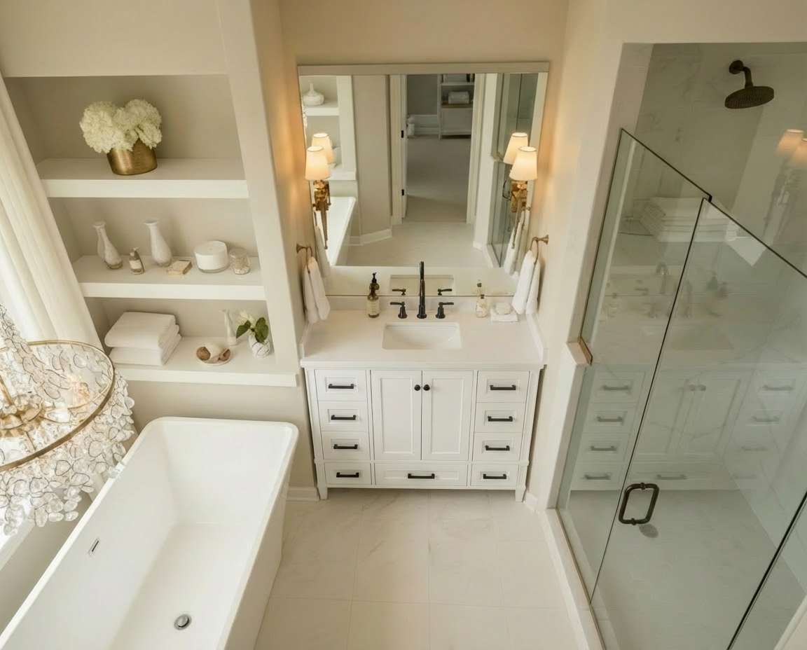 Windsor 47.5 in All Wood Vanity in Bright White - Cabinet Only