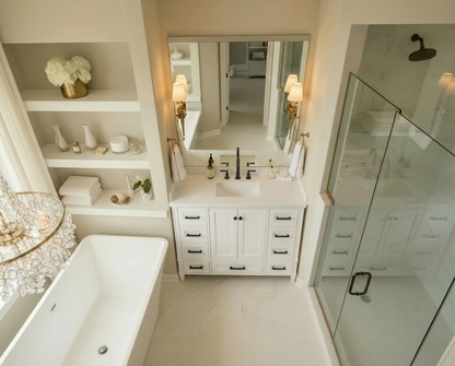 Windsor 47.5 in All Wood Vanity in Bright White - Cabinet Only