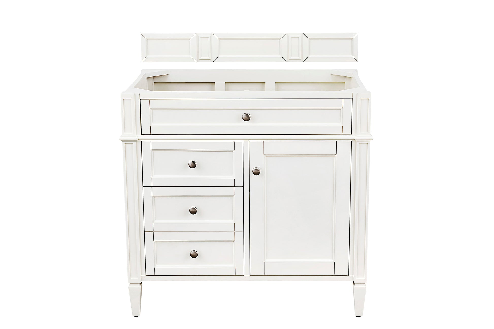 Renovate for Less Atlanta Brittany 36" Single Vanity, Bright White w/ 3 CM White Zeus Silestone Top