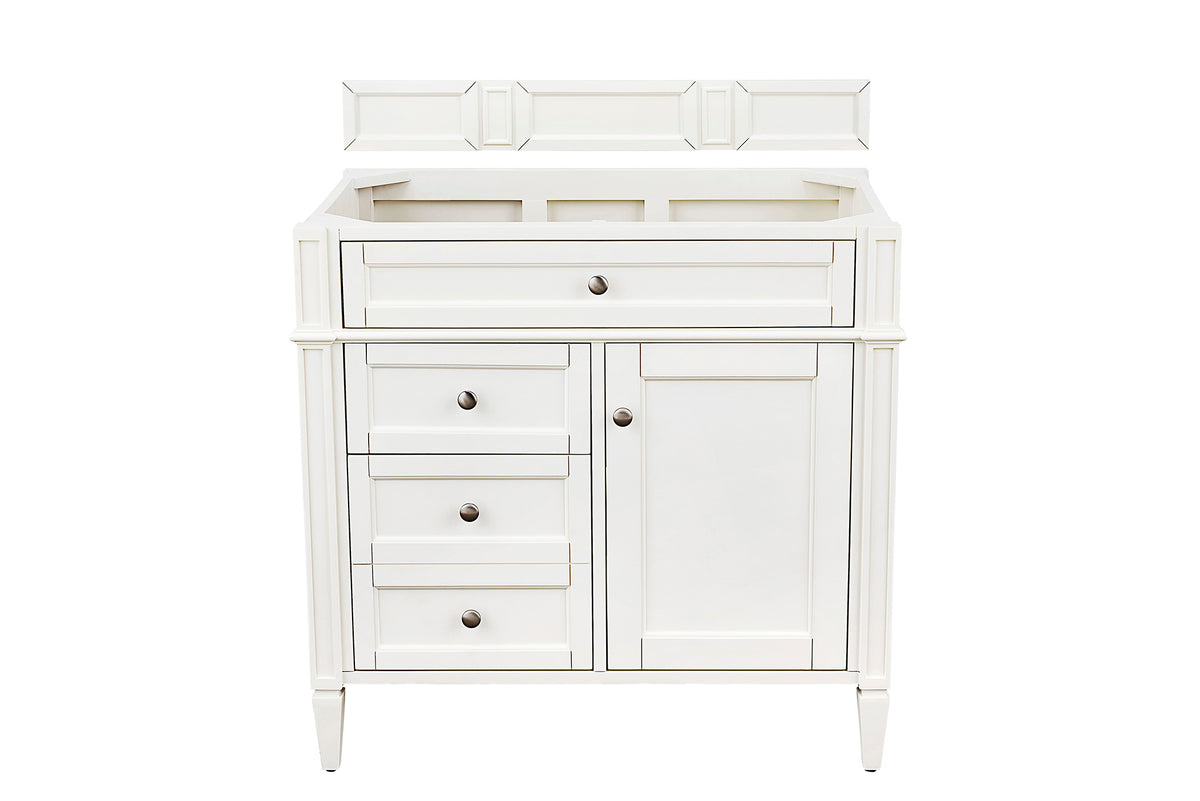 Renovate for Less Atlanta Brittany 36" Single Vanity in Bright White, w/ 3 CM Tajnar Eclos Top