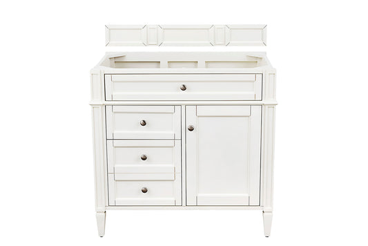Renovate for Less Atlanta Brittany 36" Single Vanity in Bright White, w/ 3 CM Tajnar Eclos Top