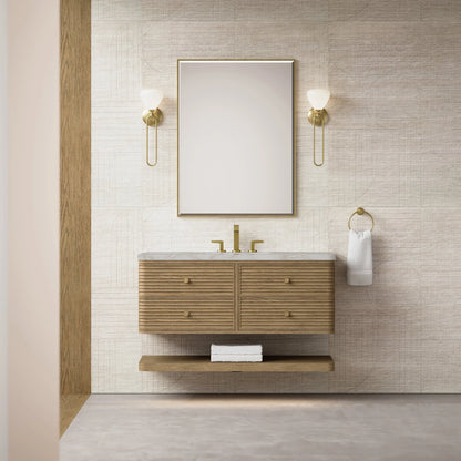 Allamari 48" Single Vanity, Dune Mist w/ 3 CM Victorian Silver Top w/FreePower Wireless Charger