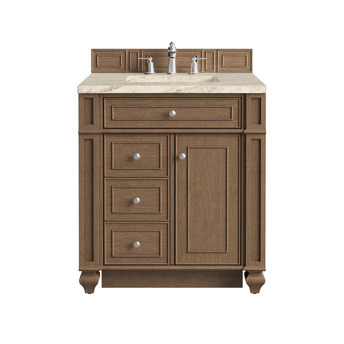 Bristol 30" Single Vanity, Saddle Brown, w/ 3 CM Tajnar Eclos Top