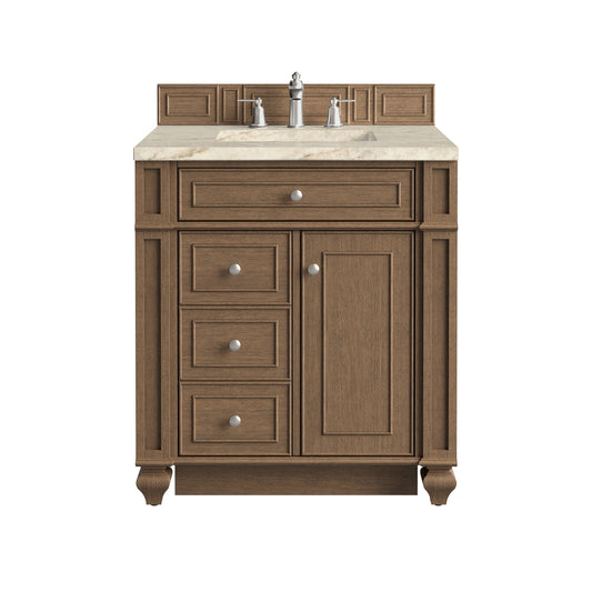 Bristol 30" Single Vanity, Saddle Brown, w/ 3 CM Tajnar Eclos Top
