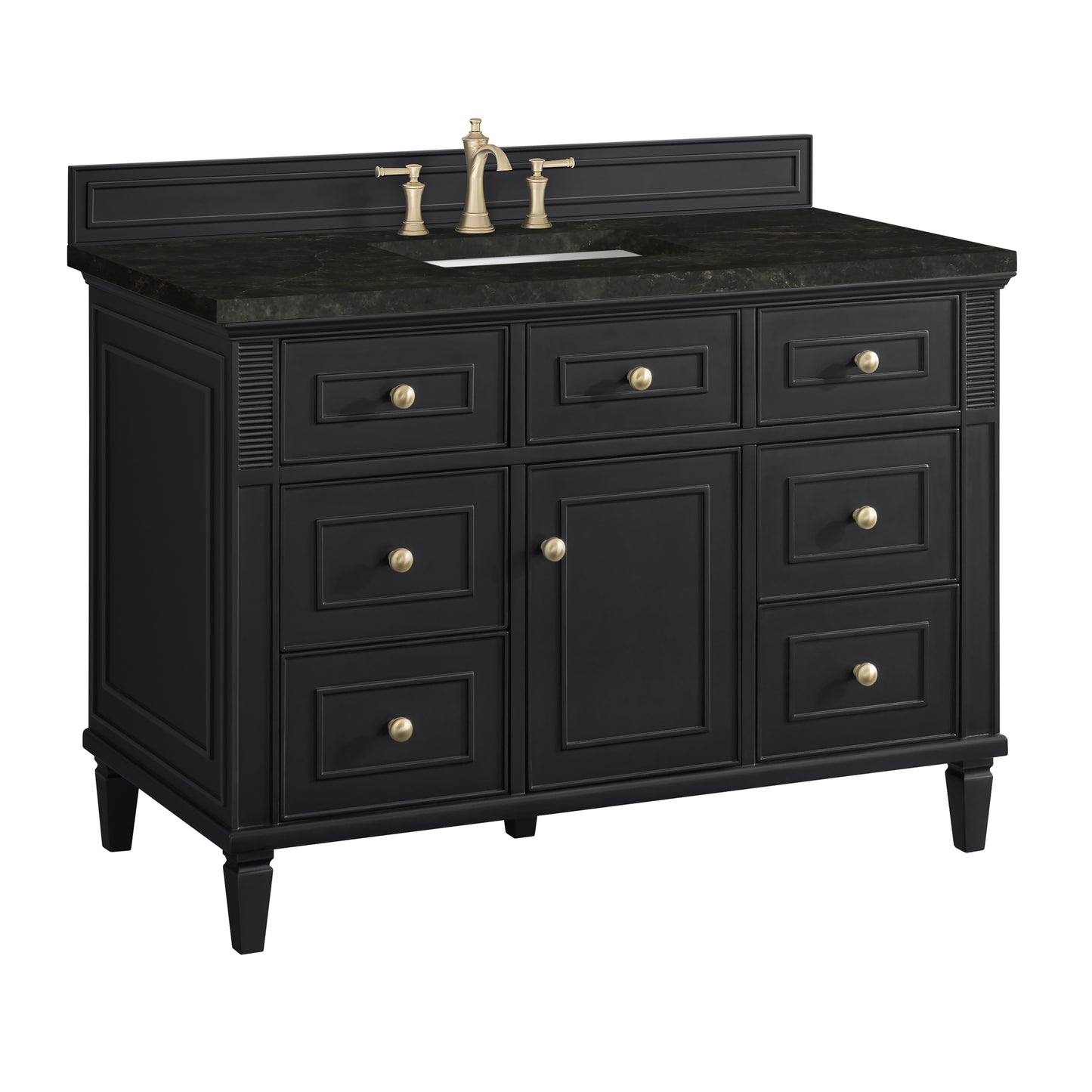 Renovate for Less Atlanta Lorelai 48" Single Vanity, Black Onyx, w/ 3 CM Phantome Eclos Top