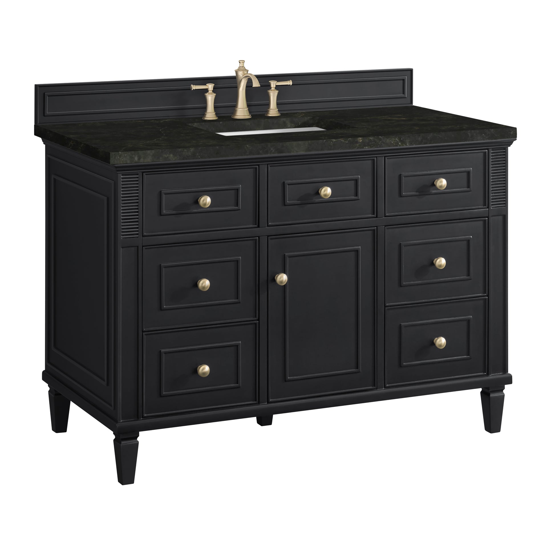 Renovate for Less Atlanta Lorelai 48" Single Vanity, Black Onyx, w/ 3 CM Phantome Eclos Top