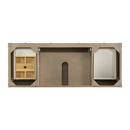 Breckenridge 60" Single Vanity, Whitewashed Oak, w/ 3 CM Siberian Silestone Top w/FreePower Wireless Charger
