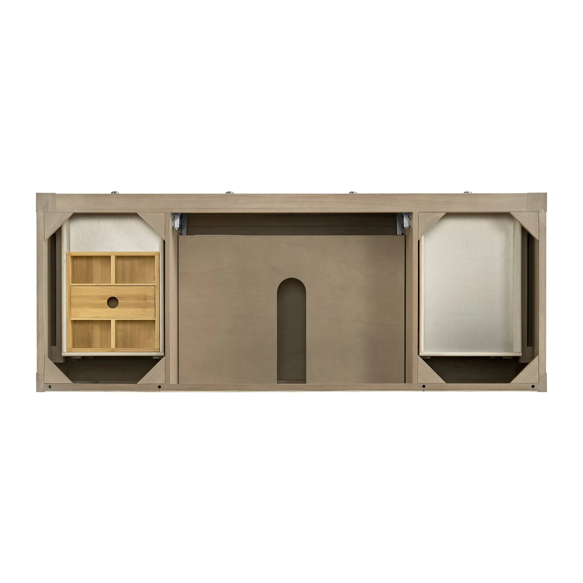 Breckenridge 60" Single Vanity, Whitewashed Oak w/ 3 CM Parisien Bleu Top w/ FreePower Wireless Charger
