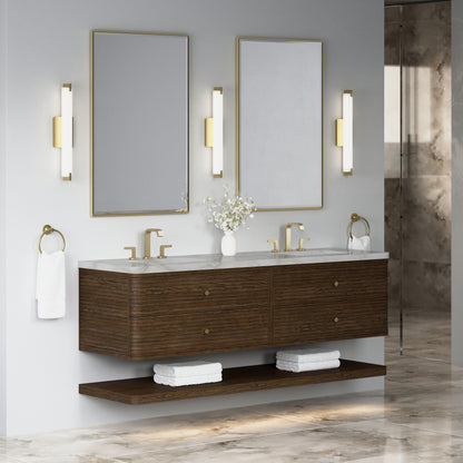 Renovate for Less Atlanta Allamari 72" Double Vanity, Sable w/ 3 CM Victorian Silver Top w/FreePower Wireless Charger