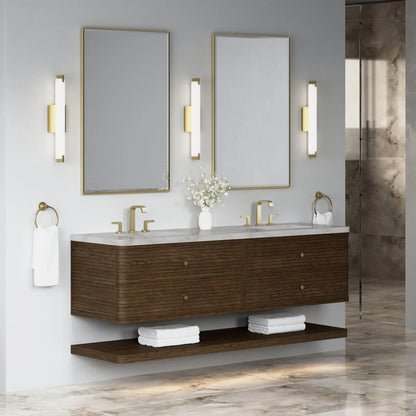Allamari 72" Double Vanity, Sable w/ 3 CM Victorian Silver Top w/FreePower Wireless Charger