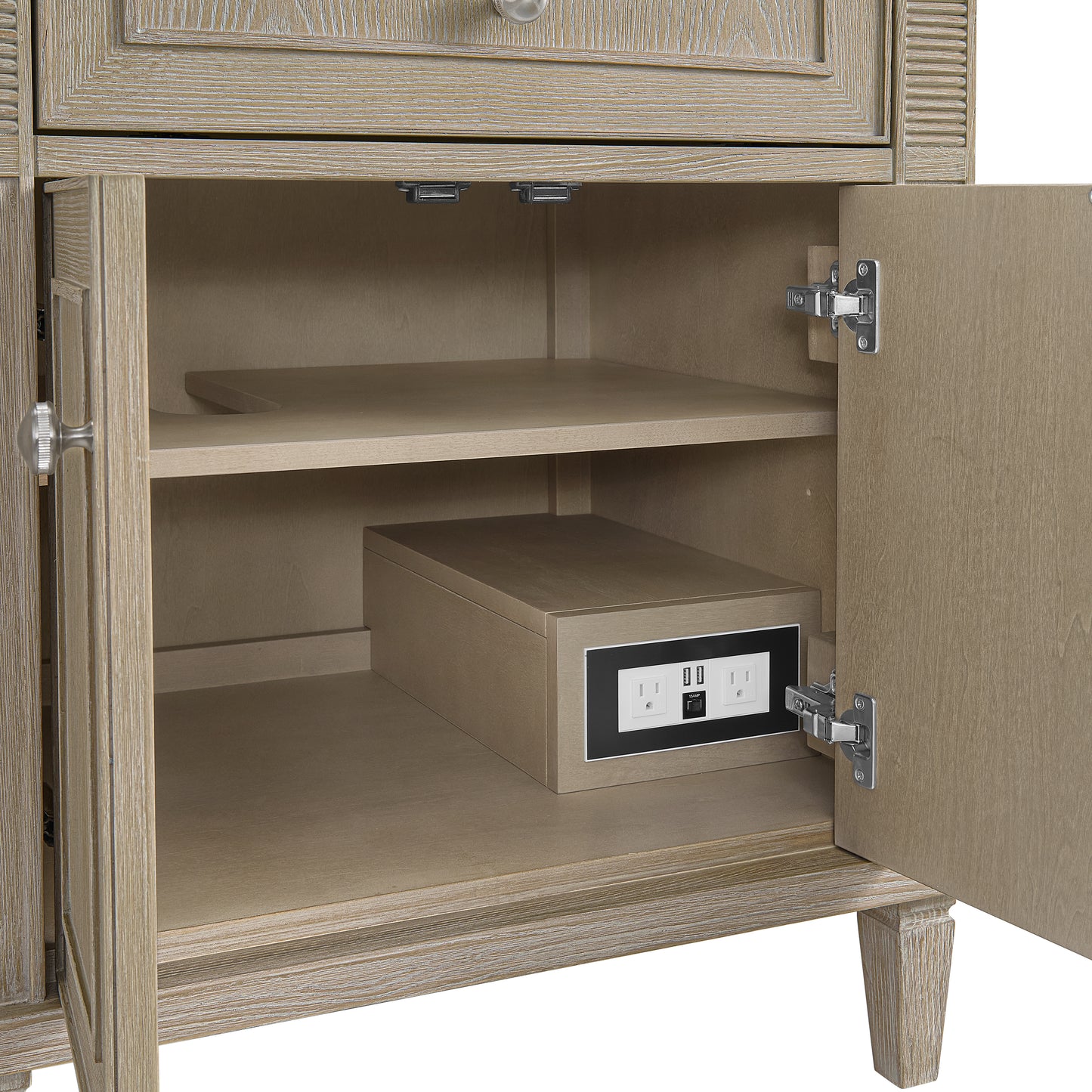 Renovate for Less Atlanta Lorelai 72" Double Vanity, Whitewashed Oak w/ 3 CM Victorian Silver Silestone Top