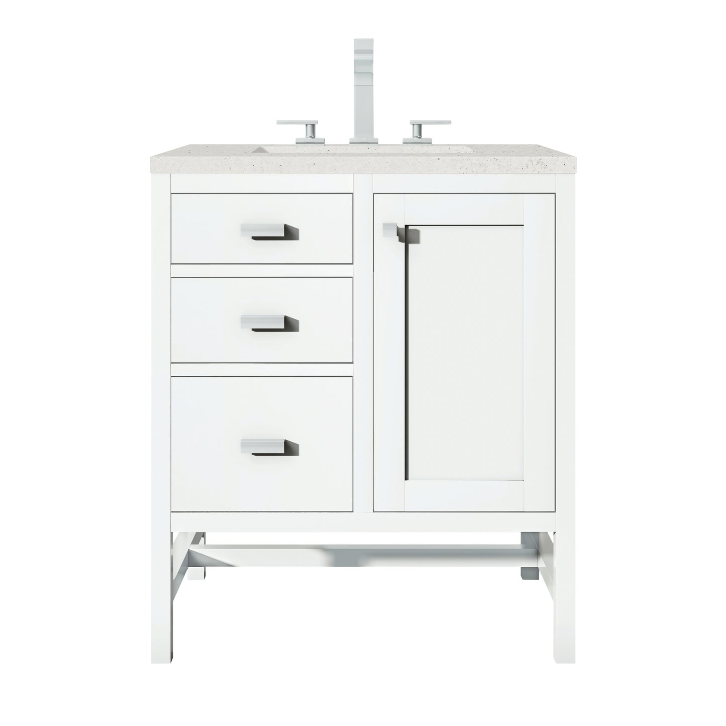Renovate for Less Atlanta Addison 30" Single Vanity, Glossy White w/ 3 CM Lime Delight Silestone Top