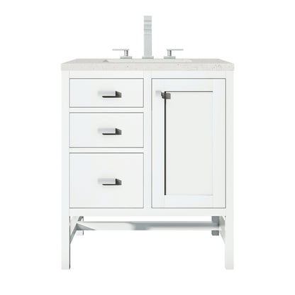 Renovate for Less Atlanta Addison 30" Single Vanity, Glossy White w/ 3 CM Lime Delight Silestone Top