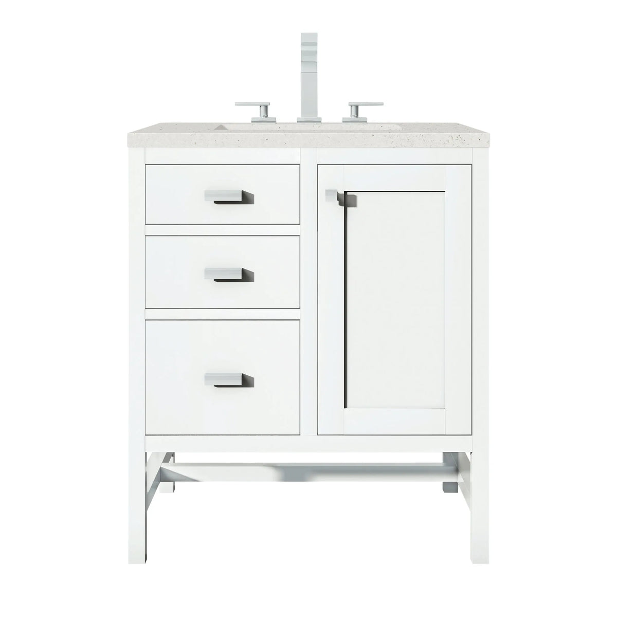 Addison 30" Single Vanity, Glossy White w/ 3 CM Lime Delight Silestone Top