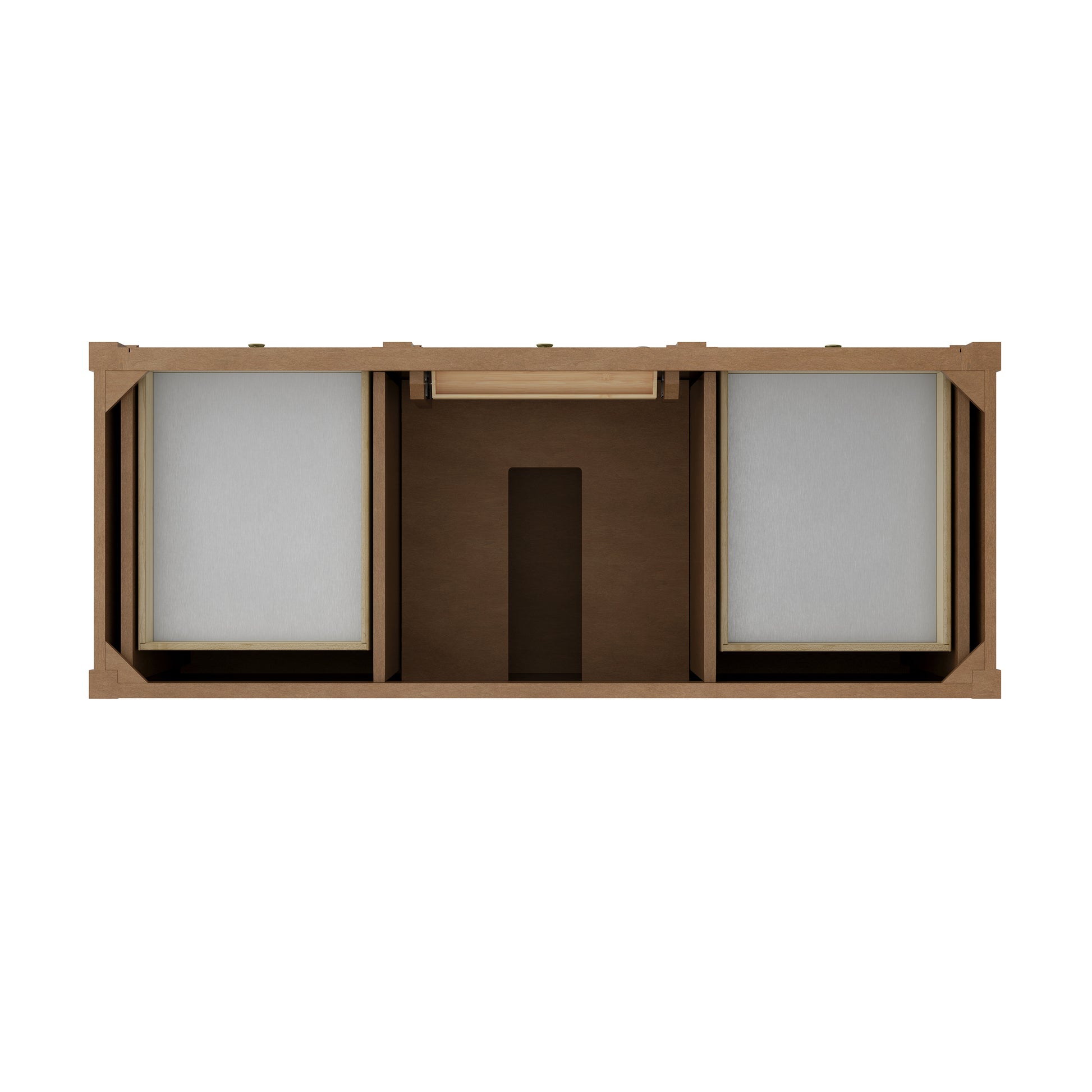 Renovate for Less Atlanta Brittany 60" Single Vanity, Pecan w/ 3 CM Phantome Eclos Top