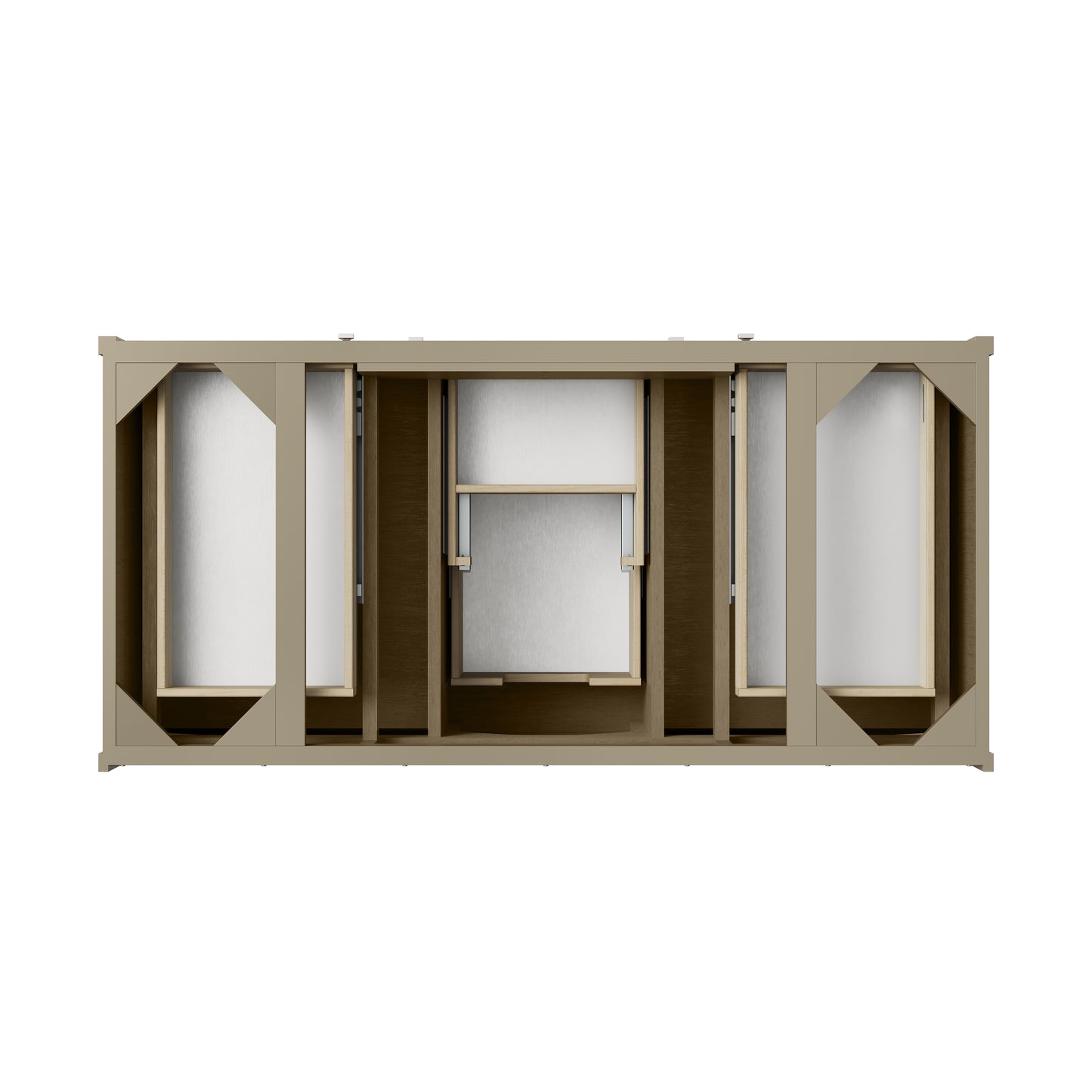 Renovate for Less Atlanta Chicago 48" Single Vanity, Walnut Whisper, w/ 3 CM Eternal Jasmine Pearl Silestone® Top