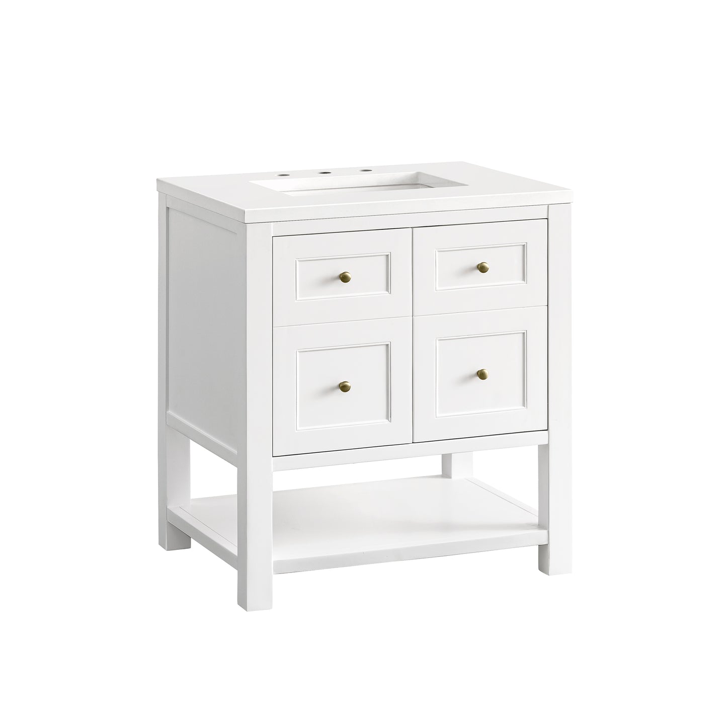 Renovate for Less Atlanta Breckenridge 30" Single Vanity, Bright White w/ 3 CM White Zeus Top