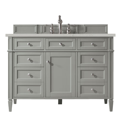 Renovate for Less Atlanta Brittany 48" Single Vanity, Urban Gray, w/ 3 CM Siberian Silestone Top