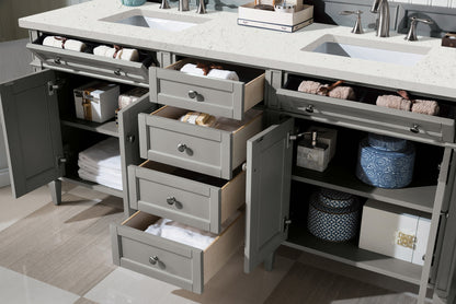 Renovate for Less Atlanta Brittany 72" Double Vanity, Urban Gray w/ 3 CM Lime Delight Silestone Top