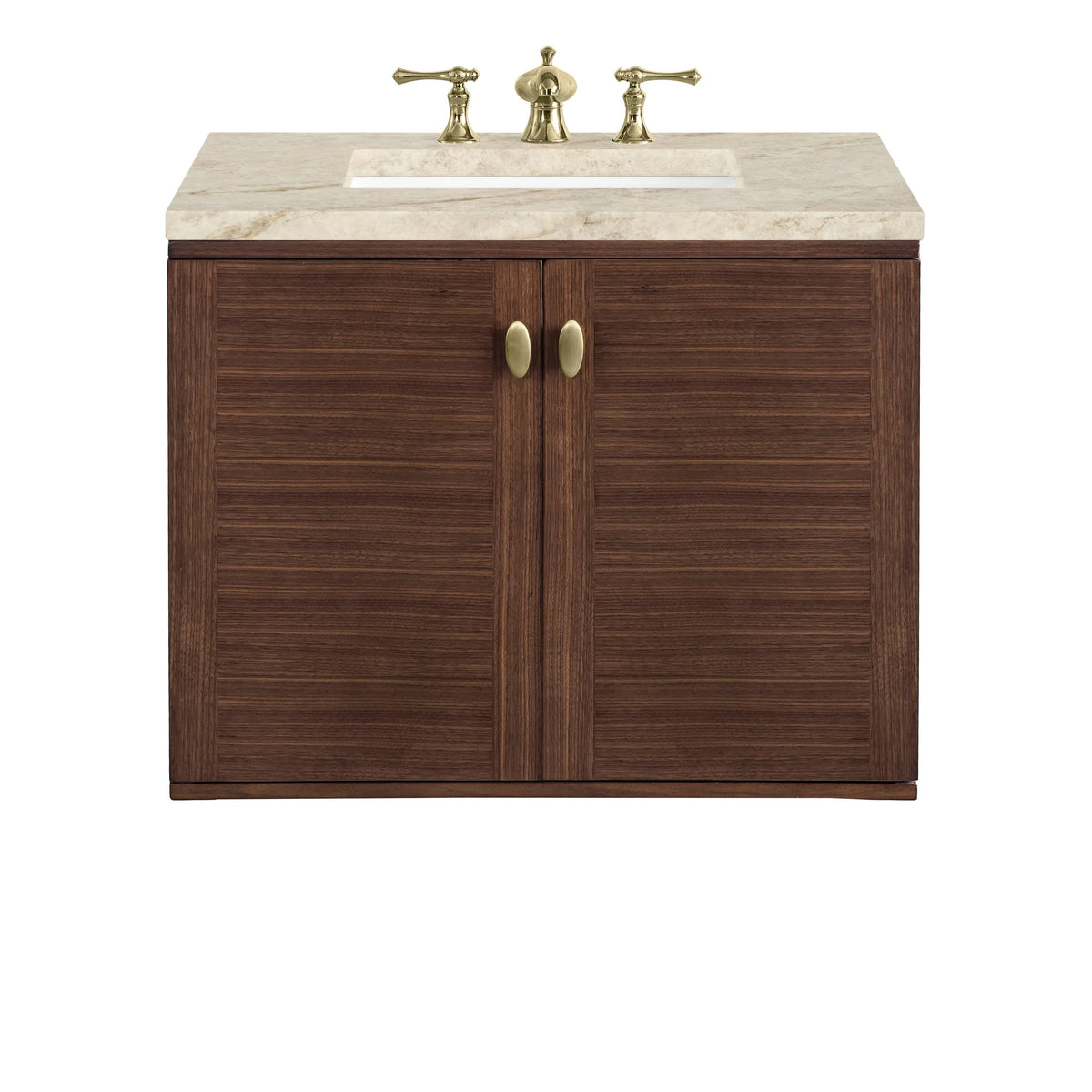 Amberly 30" Single Vanity, Mid-Century Walnut, w/ 3 CM Tajnar Eclos Top
