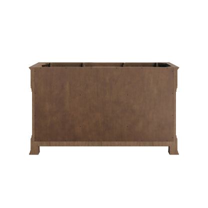 Renovate for Less Atlanta Brookfield 60" Double Vanity, Pecan, w/ 3 CM Tajnar Eclos Top