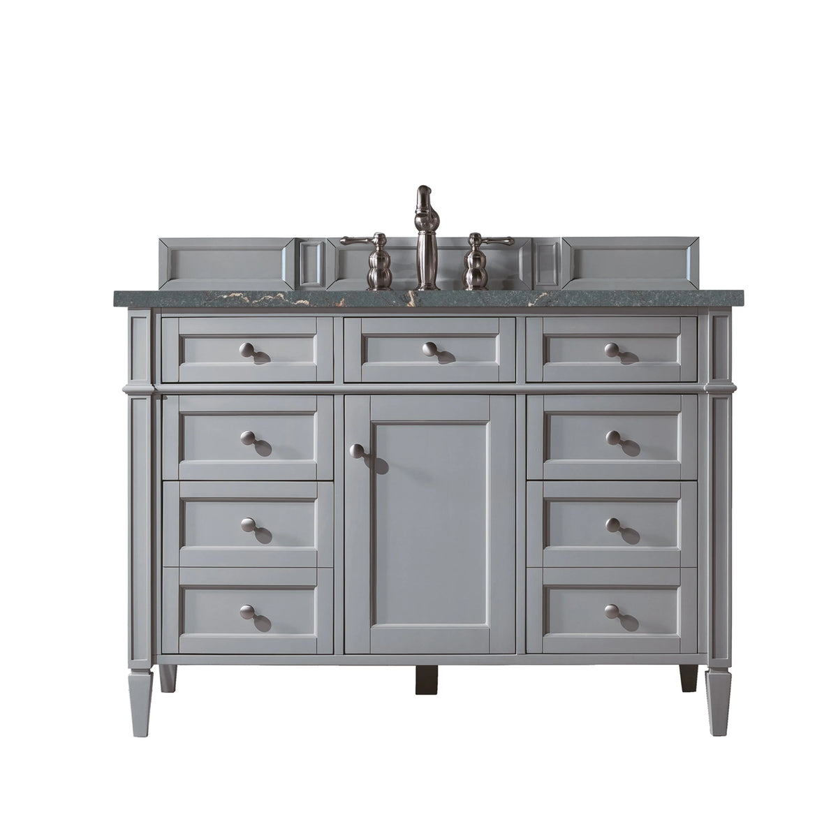Brittany 48" Single Vanity, Urban Gray w/ 3 CM Parisien Bleu Silestone Top w/FreePower Wireless Charger