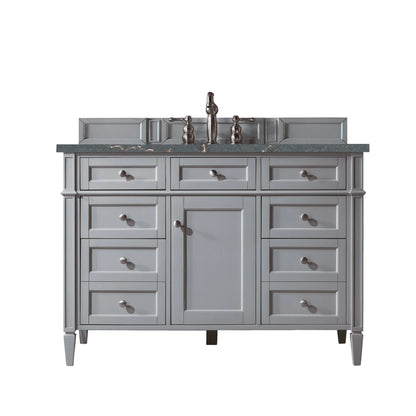 Brittany 48" Single Vanity, Urban Gray w/ 3 CM Parisien Bleu Silestone Top w/FreePower Wireless Charger
