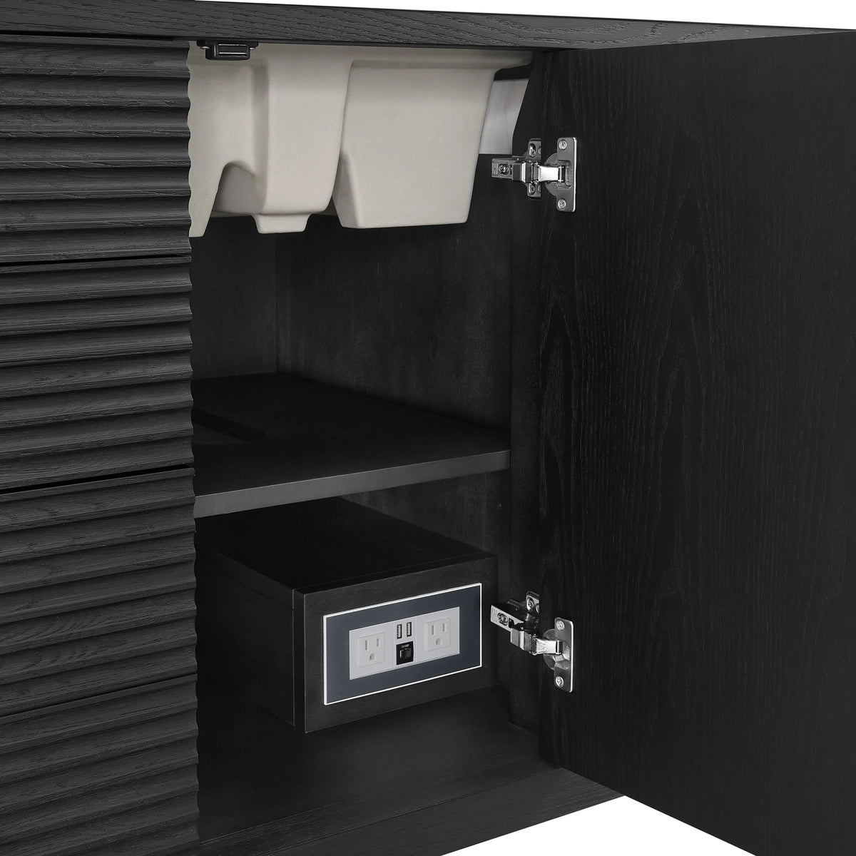 Myrrin 48" Single Vanity, Carbon Oak, w/ 3 CM Tajnar Eclos Top