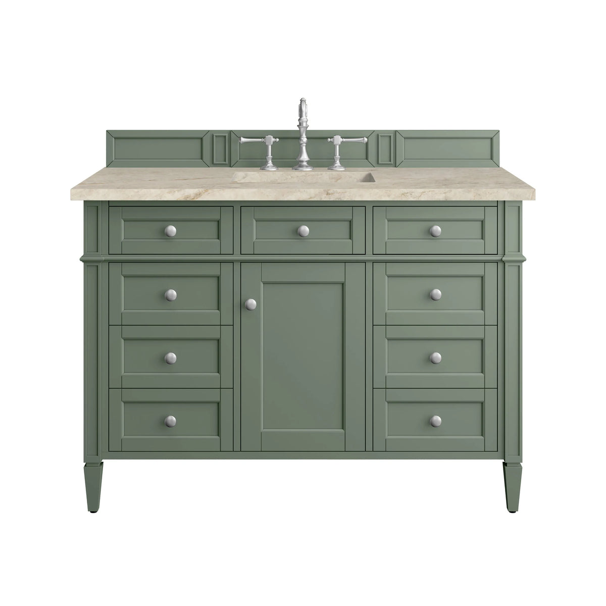 Brittany 48" Single Vanity, Smokey Celadon, w/ 3 CM Tajnar Eclos Top