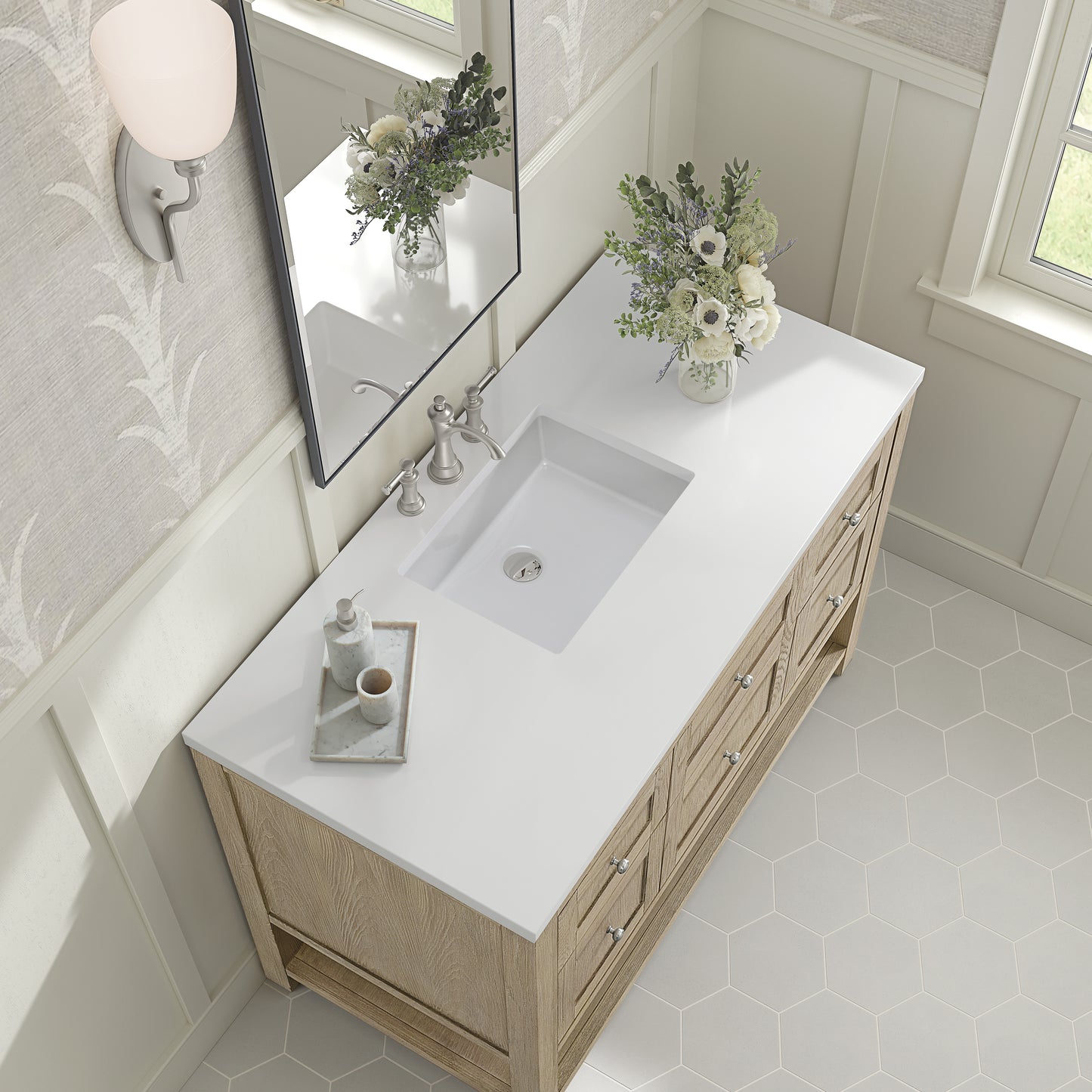 Renovate for Less Atlanta Breckenridge 48" Single Vanity, Whitewashed Oak