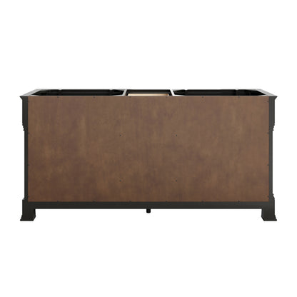 Renovate for Less Atlanta Brookfield 72" Double Vanity, Black Onyx w/ 3 CM Parisien Bleu Silestone Top
