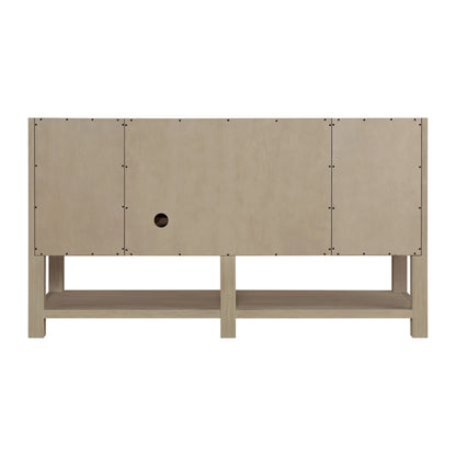 Breckenridge 60" Single Vanity, Whitewashed Oak, w/ 3 CM Eternal Jasmine Pearl Quartz Top