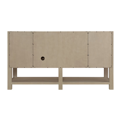 Renovate for Less Atlanta Breckenridge 60" Single Vanity, Whitewashed Oak, w/ 3 CM Charcoal Soapstone Quartz Top