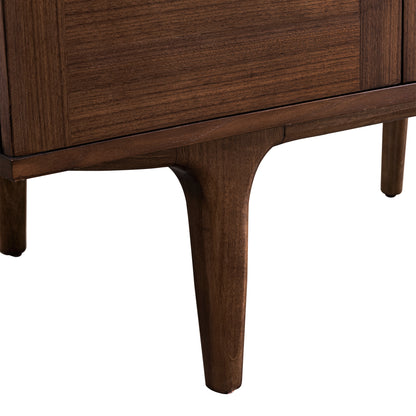 Renovate for Less Atlanta Amberly 60" Double Vanity, Mid-Century Walnut w/ 3 CM Eternal Jasmine Pearl Top w/FreePower Wireless Charger
