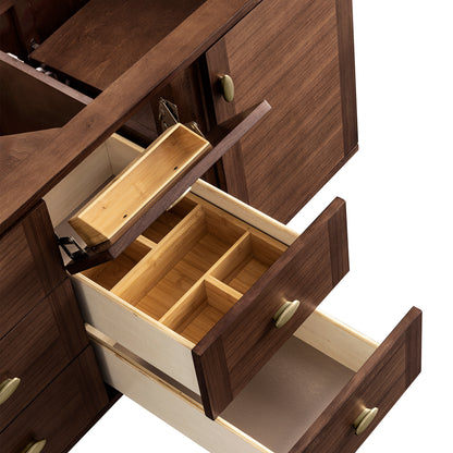 Renovate for Less Atlanta Amberly 60" Double Vanity, Mid-Century Walnut w/ 3 CM Carrara Marble Top