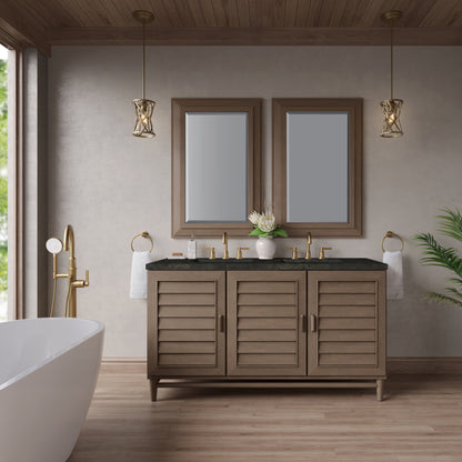Renovate for Less Atlanta Portland 60" Double Vanity, Whitewashed Walnut, w/ 3 CM Phantome Eclos Top